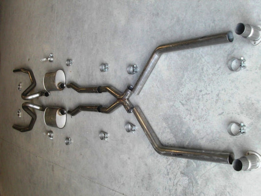 Stainless Works 2-1/2" Catback Dual Turbo Mufflers X-Pipe Performance Connect