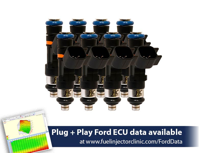 775cc (74 lbs/hr at 43.5 PSI fuel pressure) FIC Fuel Injector Clinic Injector Set for Ford Shelby GT500 (2007-2014)(High-Z)