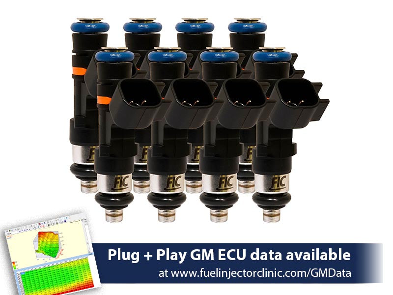 445cc (50 lbs/hr at OE 58 PSI fuel pressure) FIC Fuel Injector Clinic Injector Set for 4.8/5.3/6.0/6.2 Truck Motors ('07-'13) (High-Z)