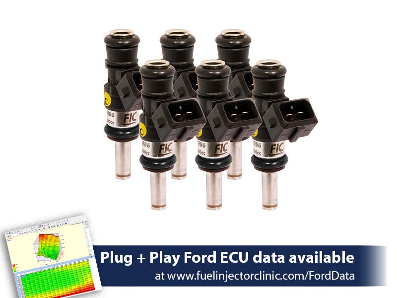 1200cc (110 lbs/hr at 43.5 PSI fuel pressure) FIC Fuel Injector Clinic Injector Set for Ford Mustang V6 (2011-2017)