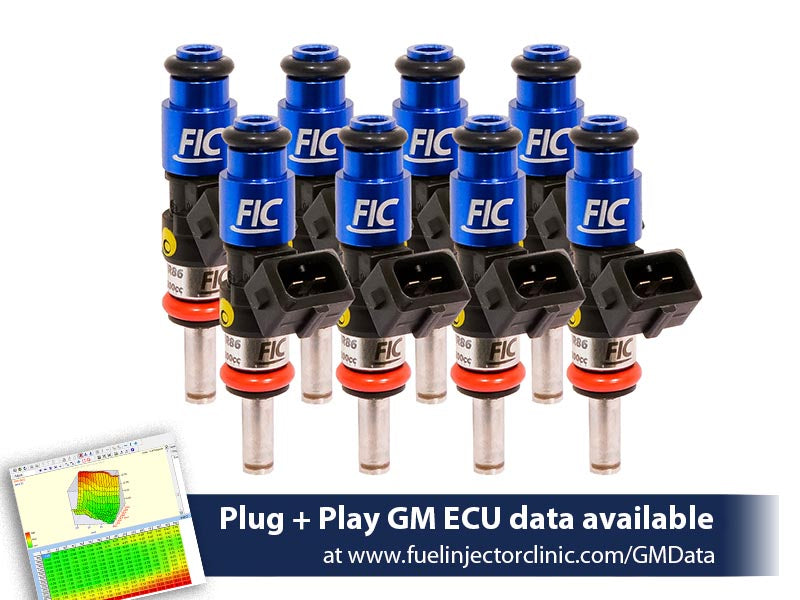 1200cc (130 lbs/hr at OE 58 PSI fuel pressure) FIC Fuel Injector Clinic Injector Set for LS2 engines (High-Z)