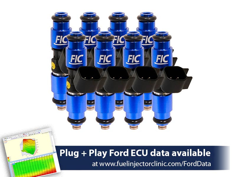 1440cc (140 lbs/hr at 43.5 PSI fuel pressure) FIC Fuel Injector Clinic Injector Set for Ford F150 (1985-2003)/Ford Lightning (1993-1995)