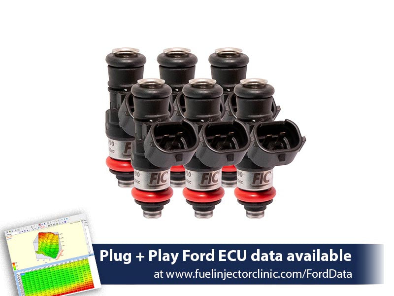 2150cc (200 lbs/hr at 43.5 PSI fuel pressure) FIC Fuel Injector Clinic Injector Set for Ford Mustang V6 (2011-2017)