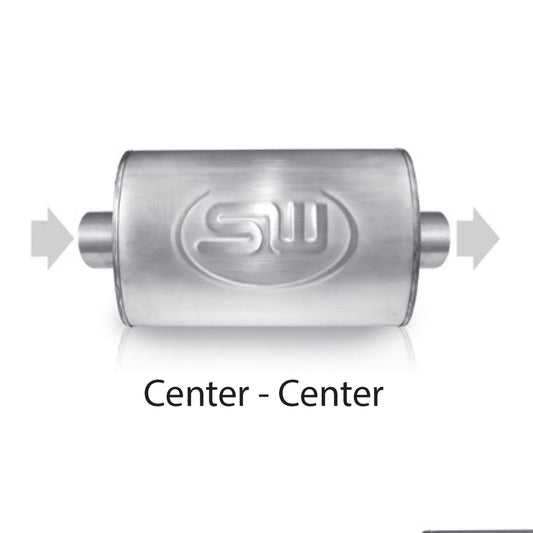 Stainless Works Turbo Chambered Muffler 2-1/2" Center Inlet And Center Outlet