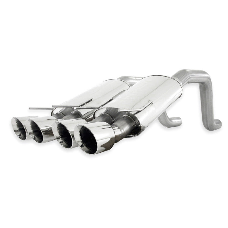 Stainless Works Axleback Dual Turbo Chambered Mufflers Quad Tips Factory Connect