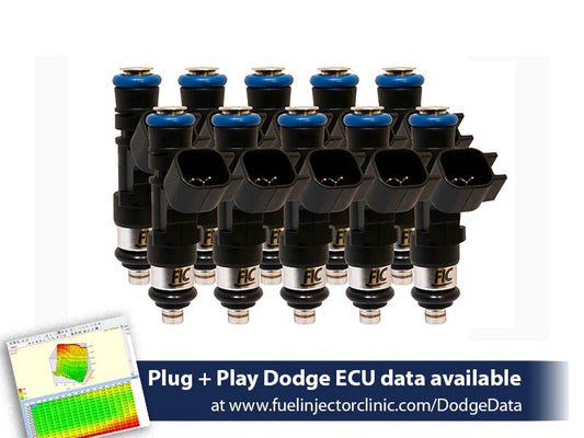 525cc FIC Fuel Injector Clinic Injector Set for Dodge Viper ZB2 ('08-'10) VX1 ('13-'17)