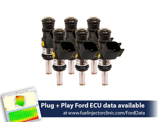 1440cc (140 lbs/hr at 43.5 PSI fuel pressure) FIC Fuel Injector Clinic Injector Set for Ford Mustang V6 (2011-2017)