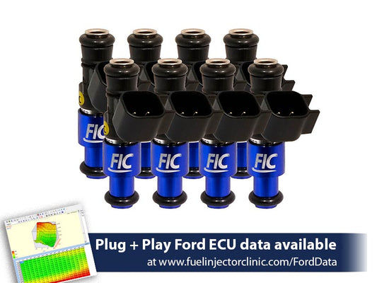1440cc (140 lbs/hr at 43.5 PSI fuel pressure) FIC Fuel Injector Clinic Injector Set for Ford Shelby GT500 (2007-2014) / Ford GT40 (2005-2006)(High-Z)